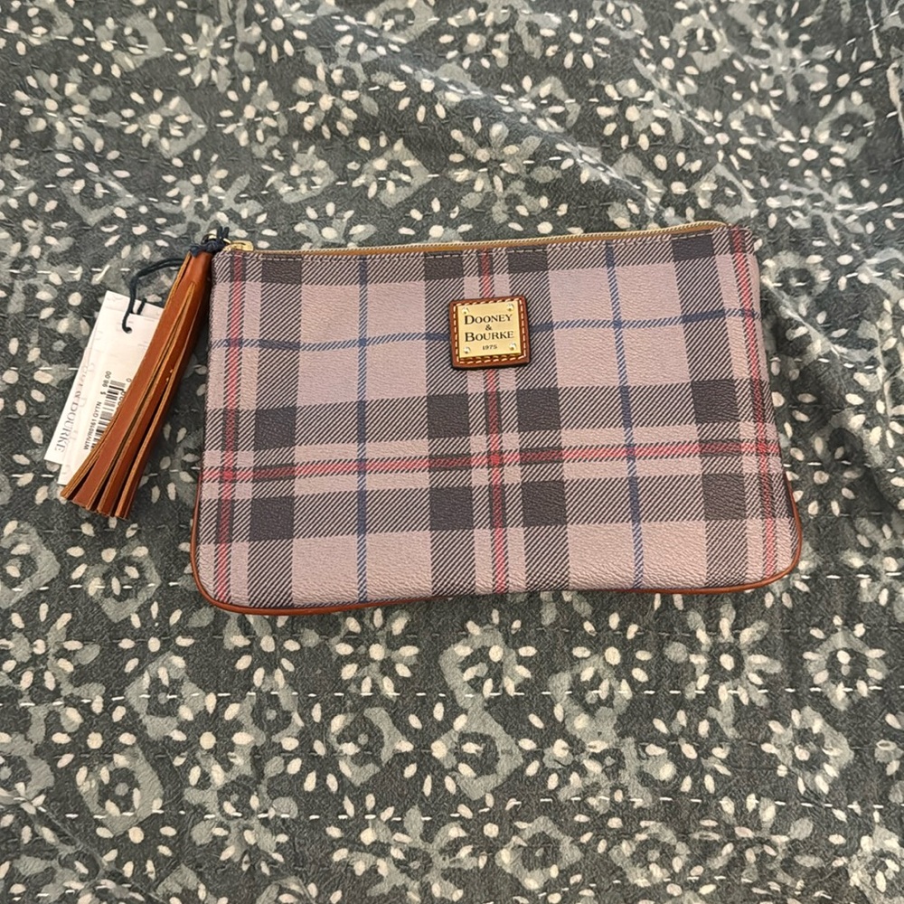 Dooney and Bourke plaid Carrington Pouch NWT